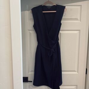 Banana Republic navy wrap dress